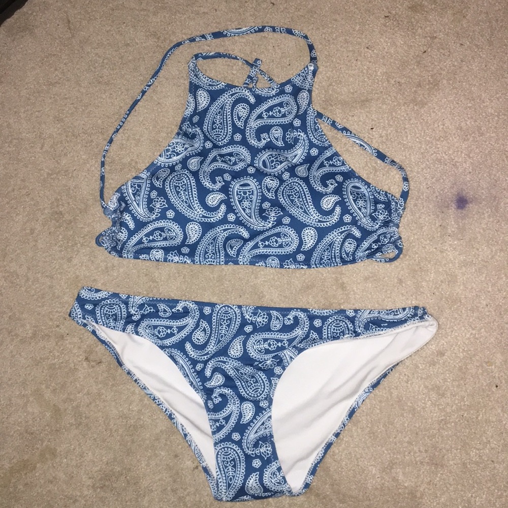Blue paisley bikini set